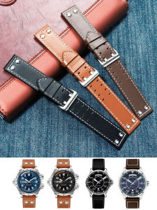 Suitable for Hamilton Jazz Khaki Aviation Field Hamilton Leather Strap 20 22mm