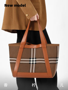 Charlene Kangaroo Retro Plaid Tote Bag Womens Large Capacity Commuter Handbag Shoulder Bag Fashionable Autumn New Style