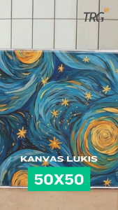 TRG Stretched Art Canvas Board 50x50 cm Watercolor Artist Acrylic Paint - Kanvas Putih Media Lukis Cat Air Akrilik Minyak Poster Siap Melukis Ukuran 50 x 50 TRG