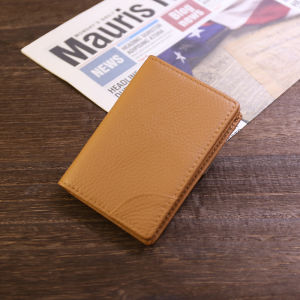 กระเป๋าใส่บัตรหนังแท้สไตล์เกาหลี กระเป๋าใส่เหรียญหนังโค ขนาดกะทัดรัด แฟชั่น ดีไซน์เรียบง่าย กระเป๋าใส่บัตรธุรกิจแบบพกพาสำหรับวัยรุ่น