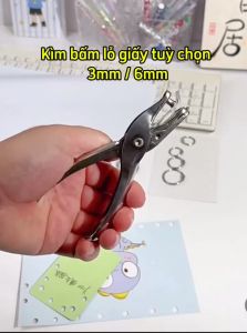 Kìm bấm lỗ giấy  dụng cụ bấm lỗ tròn xỏ lổ giấy album nhật ký tiện lợi