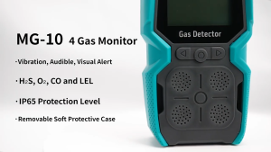 Mileseey 4-in-1 Gas Detector MG-10 MG-20 Gas Monitor Multiple Indicator (Vibration Audible Visual) O2 + EX + CX + H2S and LEL 4 Gas Monitor Personal Rechargeable 4 Gas Meter