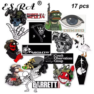 17Pcs Tactical Military Sticker Edgy Skull Decal Waterproof Matte Pegatinas For Car Motorcycle Laptop Suitcase Bottle Phone Case