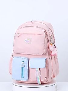 schoolbags girls bags backpack casual match color New Arrival Waterproof Korean-style primary school bag for Grade 1-6 featuring Lightweight Ergonomic Design and Cute kids Backpacks with Spine Protection