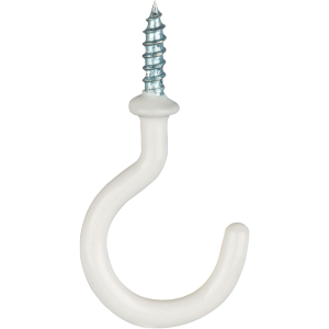 Open Hook Metal Hook Iron Self-Tapping Screw Hanging Ring Cup Hook Ceiling Lamp Hook White Question Mark Hook Cup Hooks