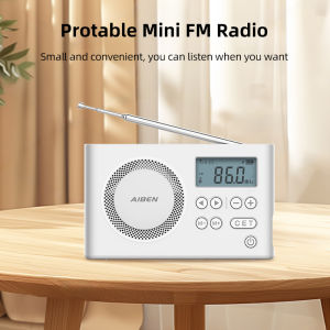 AIBEN C5S Mini Portable Radio Handheld Rechargeable Digital FM USB Charging Port Device Speaker