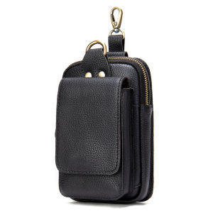 Royal Bagger Waist Packs For Men Genuine Cow Leather Retro Casual Coin Purses Multi-Function Large Capacity Multifunction Phone Bag Fashion