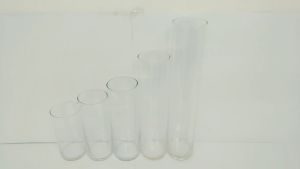 Tall Round Clear Glass Flower Vase (10cm)