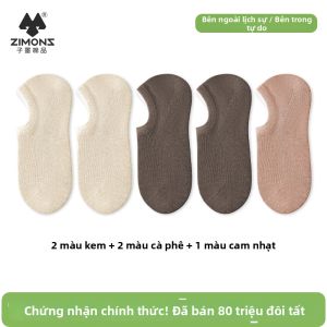 ZIMONS | Tất Cổ Thấp Nữ Không Lộ Viền Cotton Kháng Khuẩn Chống Trượt