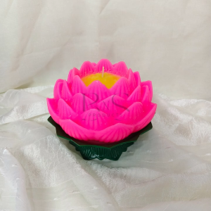 批发价 优质荷叶特大开莲蜡烛 特大莲花蜡烛 粉红 Wholesale Price Super Medium Lotus Candle/ Lilin Bunga Teratai/Pink/拜神供佛用品/祈福蜡烛