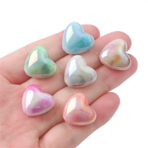 4pcs Acrylic Heart Beads Charms Loose Spacer Beads For Necklace Earring Keychain DIY Jewelry Making Accessories
