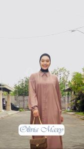 DRESS JUMBO LD 150 5XL XXXXXL OLIVIA BAHAN RAYON TWILL By BINTI GAMIS JUMBO TERBARU