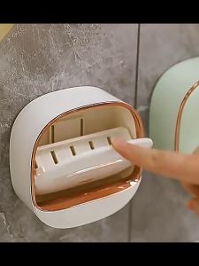 Soap Holder Drain Soap Storage Box Hole-free Wall-mounted Drawer Soap Dish Household Multifunctional Household Laundry Soap Rack bathroom toilet soap rack