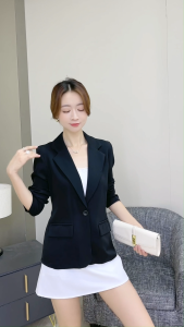 Shop Haul Womens Black Formal Blazer Long Sleeve 1-Button Design with 2 Side Pockets Office & Casual Wear Sizes S-3XL *HM702
