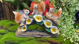 Đèn trang trí năng lượng mặt trời 3 con sóc tiết kiệm điện bóng siêu sáng chống thấm nước - DA3217