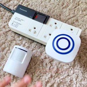 Infrared Motion Sensor Alarm Wireless Home Plug in Doorbell 38 Songs Gate Entry Door Bell Welcome Chime Alert Alarm