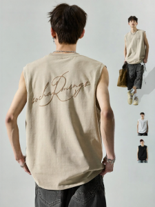 SZON | Cotton Letter Print Summer Casual Athletic Tank Top