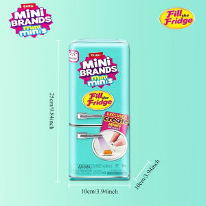 Bandai | ZURU Mini Brands Fill The Fridge Set Miniature Food Surprise Ball Blind Box Pretend Play House Collectible Toy Gift For Kids