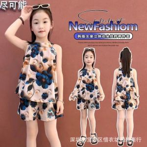 สาวชาติพันธุ์ลมฤดูร้อนใหม่ 2025 สาวชุดแขนกุดเด็กหญิงชีฟองบางขนาดกลาง