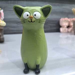 Lọ Hoa Trang Trí Để Bàn Hình Mèo Con Dễ Thương Độc Đáo Làm Từ Nhựa Resin Quà Tặng Cho Người Yêu Mèo Gia Đình Và Bạn Bè Phong Cách Đồng Quê.