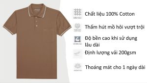 Áo polo trung niên có túi chất vải cao cấp mềm mịn chất vải co giãn thấm hút mồ hôi màu sắc trung tính FHDA031_2