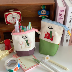 2025 New Simple Cute Cartoon Large Capacity Foldable Pencil Case High Aesthetic Value Student Pen Holder Pencil Box Stationery Case