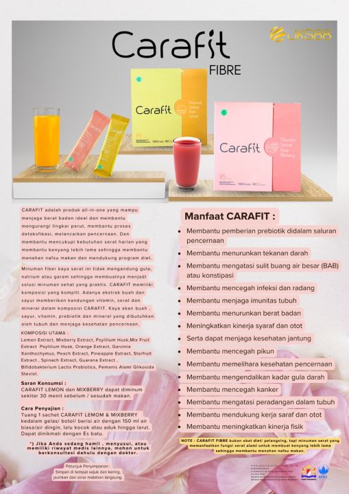 CARAFIT MIXBERRY JKS88. Minuman Serbuk Rasa Mixberry. 1 box isi 16 Sachet