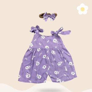 3-18 BLN JUMPSUIT BAYI TALI CHIKA BAJU BAYI PREREMPUAN INCLUDE HEADBAND by MIAGI (SNI)