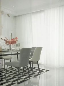 Aesthetic Lace Curtain Solid Color White Ring Sheer Curtain for Living Room Bedroom Kitchen Door Window Modern Curtains