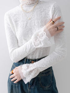chaqi | French Romantic Style Lace Long Sleeves Flared Cuffs Innerwear Blouse
