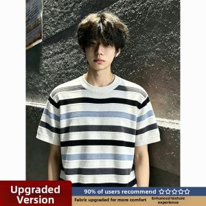 LIUBU | Color-blocked Stripe Ventilation Casual Short Sleeve T-Shirt