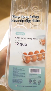 Khay Đựng Trứng INOCHI Yoko Có Nắp Trong Suốt – Nhựa PET Nguyên Sinh Kháng Khuẩn Ag+ Gọn Tủ Lạnh