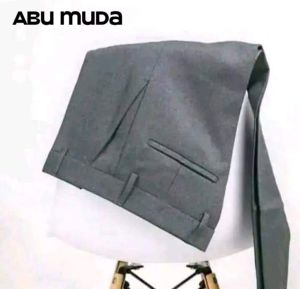 CELANA BAHAN KERJA FORMAL KANTOR PANJANG HITAM DASAR SLIMFIT PRIA