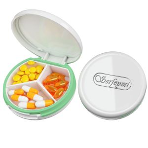 Travel Pill Organizer 3 Compartment Portable Medicine Case for Pocket/Purse – Decorative Vitamin Storage Box Unique Gift