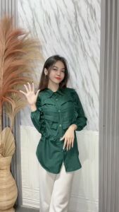 DX FASHION - SEKAR BLOUSE RUFFLE ATASAN WANITA / SHIRT ATASAN WANITA -PN