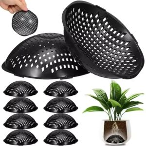 10Pcs Plant Pot Liners New-Style Plastic Leak-Proof Mesh Pads Drainage Hole Covers Breathable Semi-Circular Bowl-Shaped Covers
