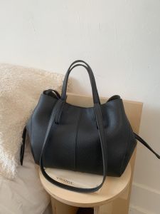 Casual Commuter Tote Bag Womens Shoulder Bag Large Capacity Pure Color Handbag Korean Style Daily Simple Handbag