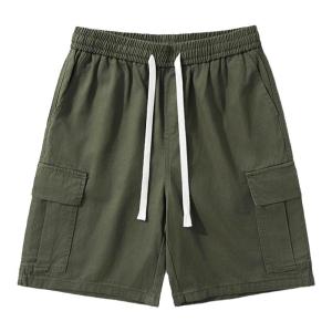 Mens Casual Cotton Work Shorts Loose Fit Straight Leg Summer Pants Breathable Comfortable Sweat Absorbent Durable Shorts