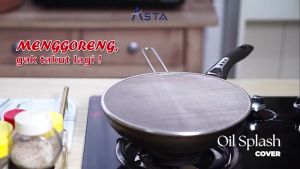 Asta Oil Splatter Stainless Steel Pelindung Percikan Minyak 25 dan 33 cm dengan Handle