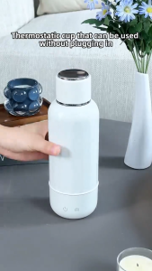 MOODNG Rechargeable Stainless Steel Electric Boiling Cup wireless Heating Electric Kettle Insulation Constant Temperature Baby Milk Mixer