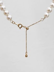 สร้อยคอไข่มุกเงินแท้ S925 โซ่ไข่มุกแถวเดียว หัวเข็มขัด หัวเข็มขัด สร้อยข้อมือ ลูกปัด ทองแดง ทองแดงผสมเงิน อุปกรณ์ทำเครื่องประดับ DIY