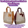 Tas Hajatan Spunbond Tebal Pita Embos ukuran 22x22x28 cm 12 pcs # goodie bag kain tasyakuran. 