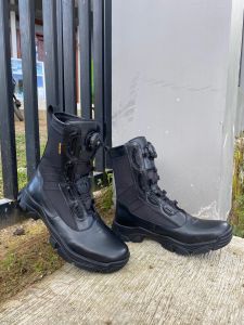 SEPATU PDL TALI PUTAR POLRI MERK BROTRHER KULIT SAPI SOLE BRAVO