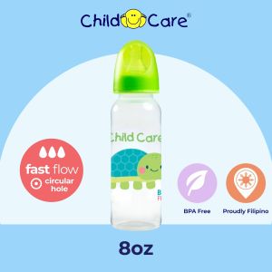 Child Care 8oz Round Baby Bottle For Boy by Pc (Anti-Colic Feeding bottle) (Standard Neck Bottle) (BPA Free Feeding Bottle)