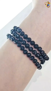 Rare Faceted Black Spinel Bracelet