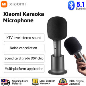 Xiaomi Mijia Karaoke Microphone K Song Microphone Bluetooth 5.1 Wireless Karaoke Microphone Portable Speaker For Home KTV Sound Card Grade DSP Chip