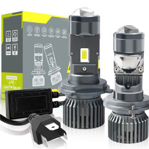 2 Bóng Đèn Pha LED H4 6000K LHD Có Thấu Kính Mini Projector Chế Độ Chiếu Xa/gần 100W 12V/24V Dùng Cho Ô Tô