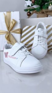 T&H BABIES Fashion Sneakers Casual Attire for Kids Plain White Shoes or Embroidery design Sneakers for Kids