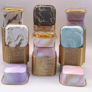 Bộ 50 Cốc Giấy Nướng Bánh Dùng Một Lần Có Nắp Chịu Nhiệt Bề Mặt Bóng Lót Bánh Cupcake Thân Thiện Với Môi Trường Dùng Cho Món Tráng Miệng