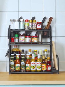 Rak Bumbu Susun 2 3 Tingkat Stainless Steel Organizer Penyimpanan Rempah Rempah